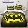 Batman Muster Bettwäsche Bettdecken-Set Heimdekoration Geschenk (1 Bettbezug + 2 Kissenbezüge (ohne Füllung))