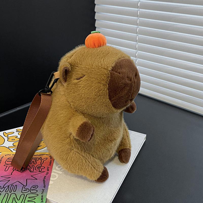 

Плюшевый рюкзак Капибара Каваи Плюшевая кукла Меховая сумка Детская сумка Сумка через плечо Мини-рюкзак Подарки для девушки коричневый