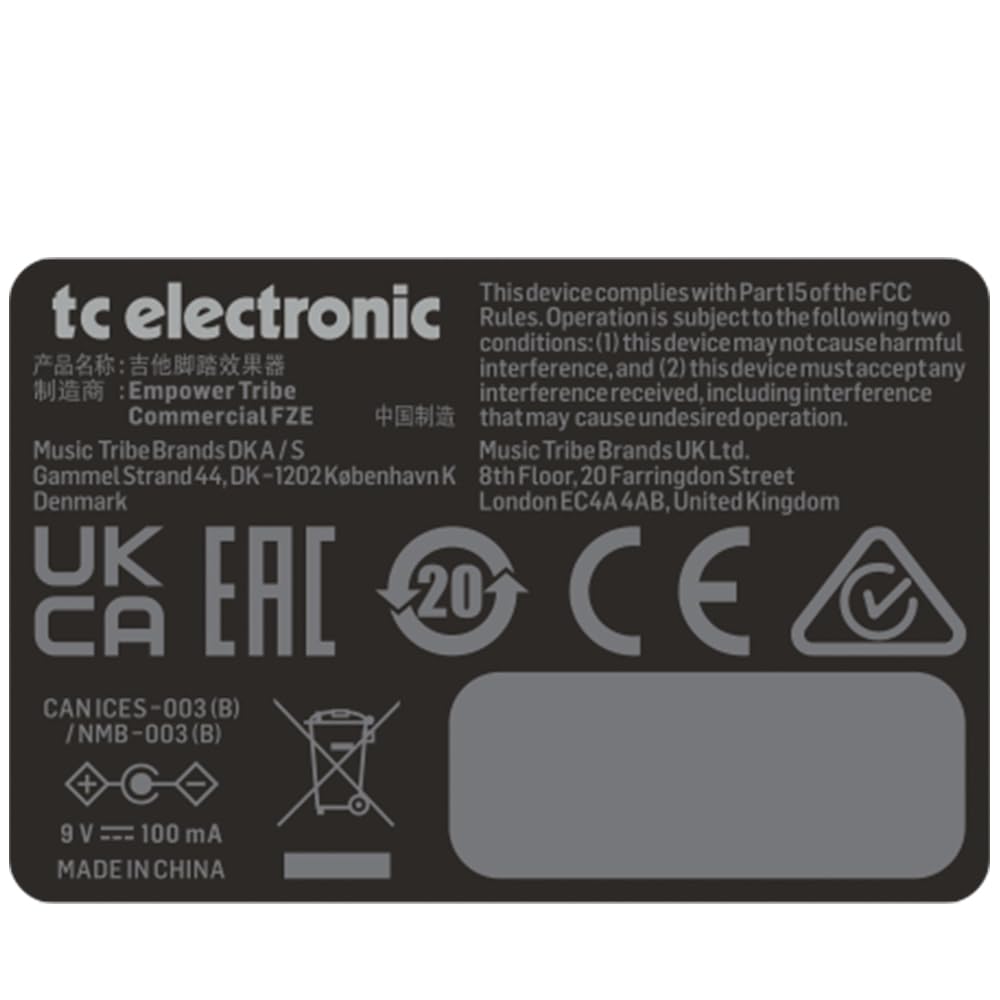 Tc Electronic SKYSURFER MINI REVERB Blue Digital Reverb Pedal, Compact Size, Selectable "Spring," "Plate," and "Hall" Algorithms, True Bypass