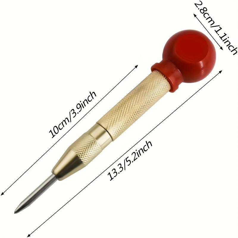 Silver Automatic Spring Loaded Center Punch Glass Breaker Window Puncher Drill Bit Center Punch Eyelet