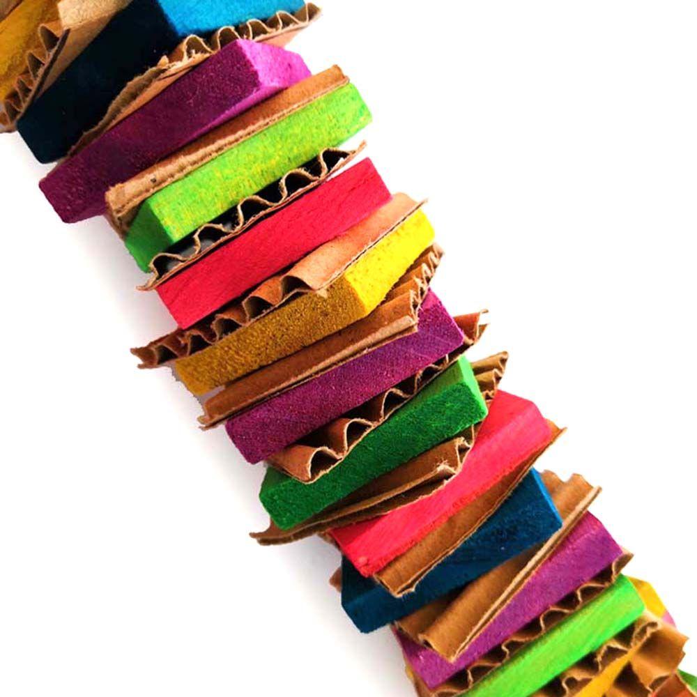 Knoten für mittelgroße Vögel Papageien Holzklotz Beißspielzeug Papageien Kauspielzeug Vogelzubehör Papageienspielzeug