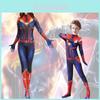 Halloween Surprise Captain Marvel Cosplay Costume For Kids Polyester Fiber Material
