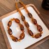 Amber Color Irregular Acrylic Beads Choker for Women Vintage Necklace Jewelry Accessories