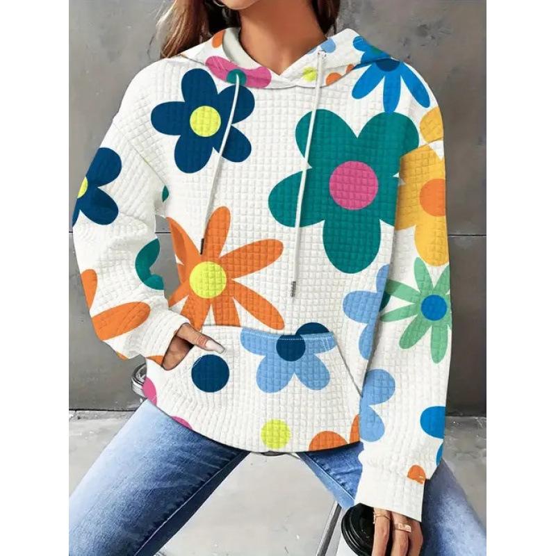 Herbst Langarm Pullover Oberteil Damen Kreativ Lustig Tier Muster 3D Gedruckt Lässig Bequem Sport Taschen Mantel Kapuzenpullover
