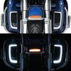 Black Lower Leg Vented Fairing Grills LED Turn Signal Lights for Harley Touring Street Glide Road king FLHTK 14-20