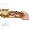 Wood Dinner Plates Creative Food Plate Platos Compartments Wine Cup Holder Sharing Plate Dishes Party Tableware Home Dishware