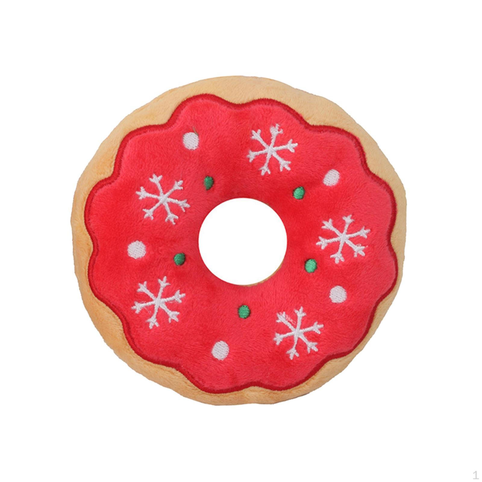 

Squeak Toy Game Presents Dog for Christmas Camping Red Donut