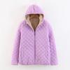 Winter Decoration Body Is Thin Plaid Lamb Fleece Hooded Closed Thick Warm Cotton Coat Women's Plus Size