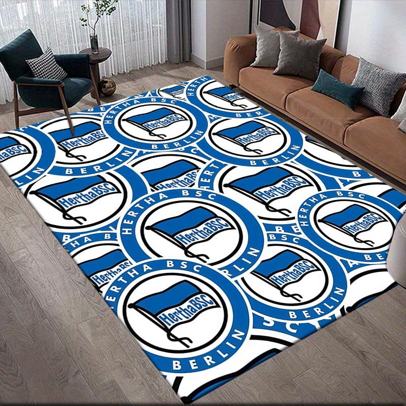Hertha Flannel Printed Carpet, Home Sofa Decoration for Living Room & Bedroom, Non‑Slip Play Flannel Floor Mat for Game Room