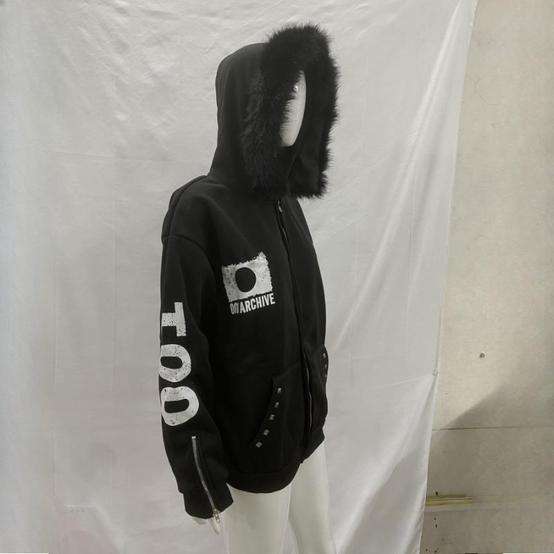 European and American Dark Style Winter Hooded Men's and Women's Casual Hip-hop Printed Loose Hoodie