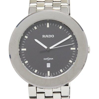 Used Rado Diastar Watch 152.0341.3 Black Silver Stainless Steel Titanium Men's RADO [1-0262507]