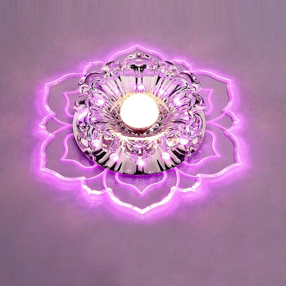 5 Вт современный светодиодный кристаллический потолочный светильник для гостиной, лампы, спальни, кухни, коридора, светильник Concealed розовый