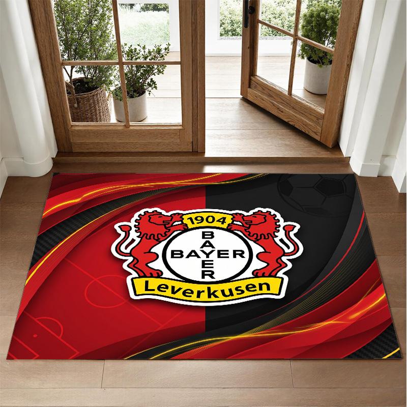 Bayer Leverkusen Football Design Crystal Velvet Rug Soft Decorative Mat for Bedroom Entrance