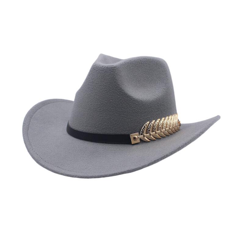 Autumn and winter woolen top hat, fish bone accessories, retro men's and women's hats, gentlemen's jazz curved brim felt hats