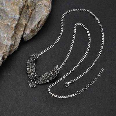 Stainless Steel Eagle Pendant Necklace for Men - Vintage Punk Style PN-2242