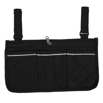 Wheelchair Side Hanging Storage Bag Multi Pocket Armrest Pouch Bag Wheelchair Armrest Accessories with Reflective Strips