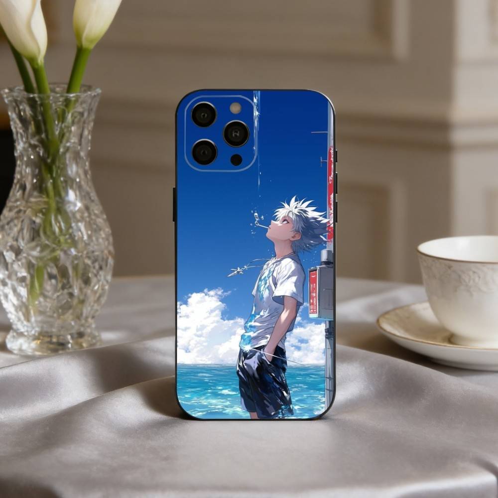 K-Killua Z-Zoldyck H-Hunter X Hunter Phone Case For iPhone 17pro,16,15,14,13,12,11 Plus,Pro Max,XS,Soft Silicone Black Cover