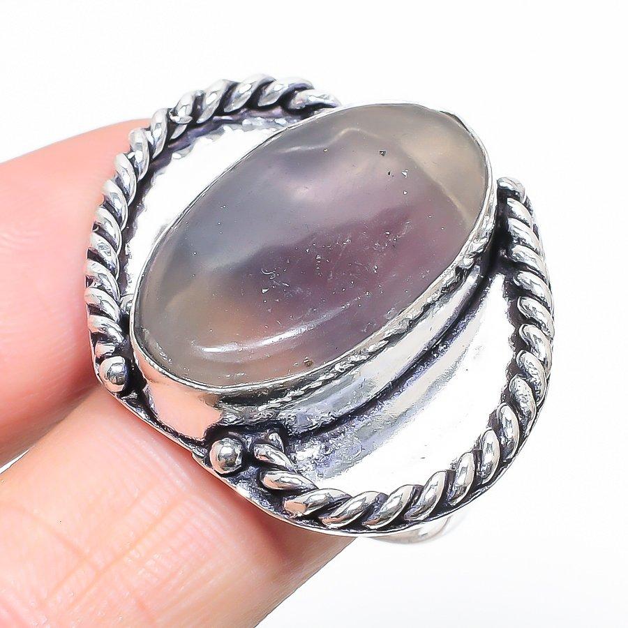 Fluorite Gemstone 925 Sterling Silver Gift Jewelry Ring Size 10
