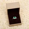Bague Diamant Émeraude Corps Entier Argent Pur 925 Taille 6-7-8 Plaqué Or Véritable 18K Bijoux Haut de Gamme Placage Bijoux de Haute Qualité