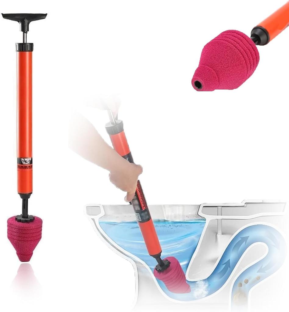 Toilet Unblocking High Pressure Toilet Unblocker Easy Operation Clog Removal Tool for Pipe Toilet/Bathroom/Floor Drain/Clogged