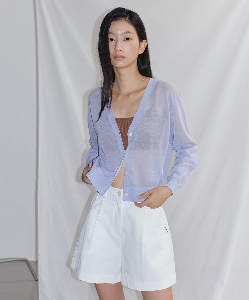 CITYBREEZE Cotton Single-Pleat Shorts_White