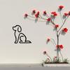 Metal Wall Art Sitting Dog Plaque Black Line Art Decor for Home Indoor Outdoor Gift Pet Lovers