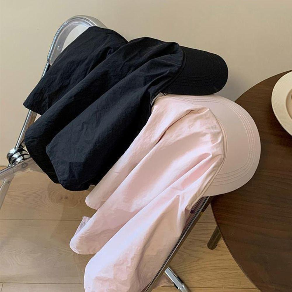 Korean Style Headscarf Baseball Cap Solid Color Peaked Cap Casual Sunscreen Beach Hats Outdoor