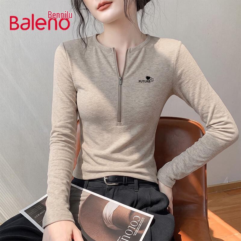 T-shirt da donna Baleno a zip mezza lunghezza, manica lunga, taglio slim
