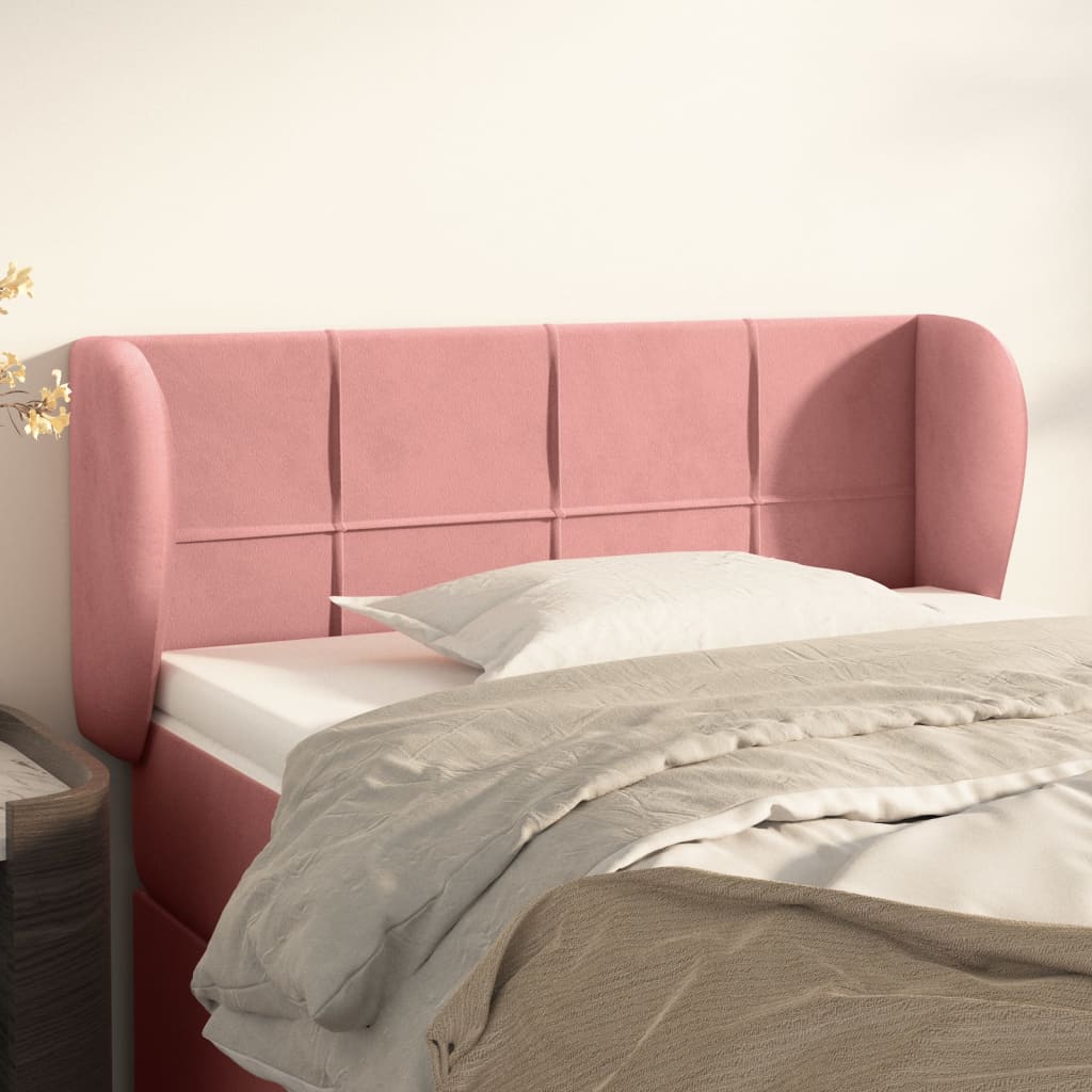 Headboard with Ears Pink 83 X 23 X 78 88 Cm Velvet