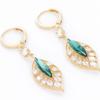 Sparkling Zircon Green Leaves, Water Droplet Earrings, Light Luxury and Fashionable Temperament Earrings