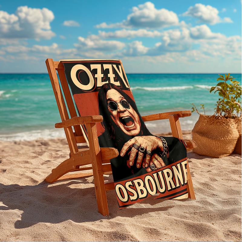 Ozzy Metal Legende Strandtuch Mikrofaser Strandtuch, Leicht und Schnelltrocknend, für Sommerreisen, Schwimmbad-Fan Geburtstagsgeschenk