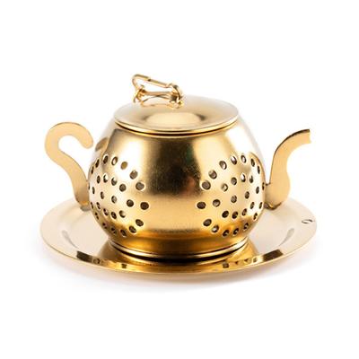 Grado Alimentare Superficie Elegante Prepara Tè Elettroplaccato Riutilizzabile Infusori da Tè Forniture da Cucina Diffusori da Tè