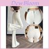 White Denim Jeans For Women High Waist Faded Stretch Tapered Trousers For Casual Wear