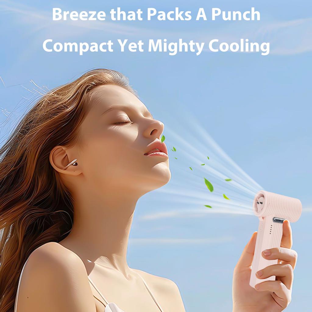 Small Turbo Fan With 5 Speeds Pocket Portable USB Rechargeable Handheld Fans for Outdoors Travel