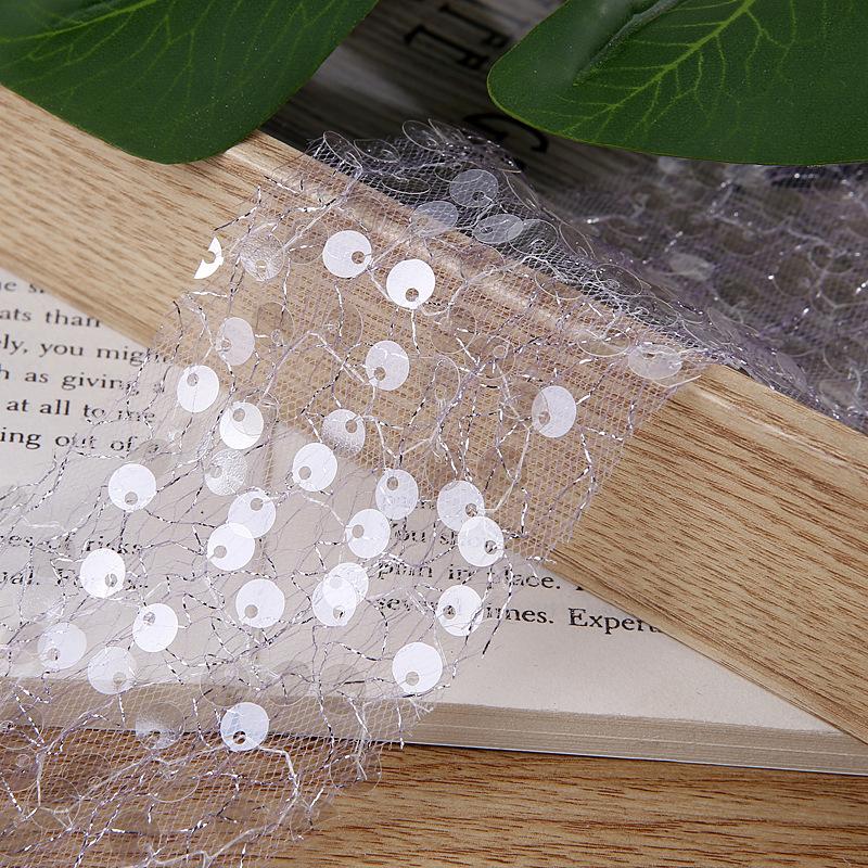 

5Yards 50mm Sequin Tulle Ribbon with Silver Wire for Clothing Sewing DIY Hair Bows Hat Decor Craft Accessories Chiffon Ribbon 50mm-5yards фиолетовый