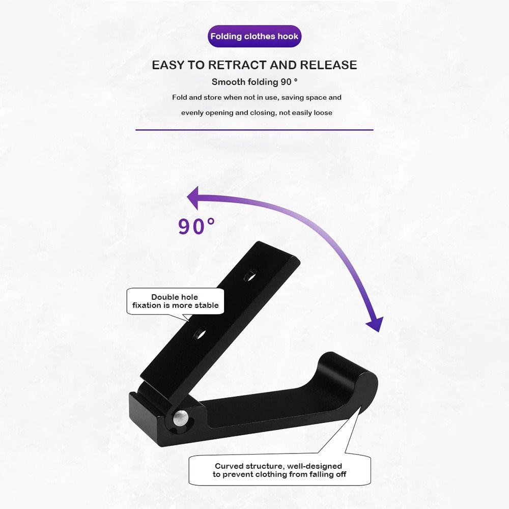 Rust-Resistant Concealed Robe Hook Heavy-Duty Wall Mounted Hook Folding Coat Hook  Bathroom