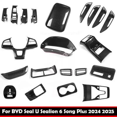 Linkslenker Für BYD Sealion 6 Seal U Song Plus 2024 2025 ABS Kohlefaser Innenzubehör Fensterheber Schalter Schalthebel Abdeckung