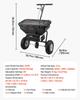 Walk-Behind Spreader, 3.66m Spreading Width, Push Broadcast Spreader with 13" All-Terrain Tires, Adjustable Flow Control, 59kg Capacity Hopper, Lawn