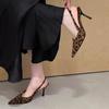 Moda 2025 Lato Leopard Wysoki Obcas Damskie Sandały Moda Szpiczasty Nosek Buty Projekt Styl Bankietowa Impreza Sandały Buty