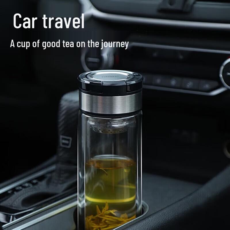 Fuguang Double-Walled Glass Tea Infuser Bottle 400ml