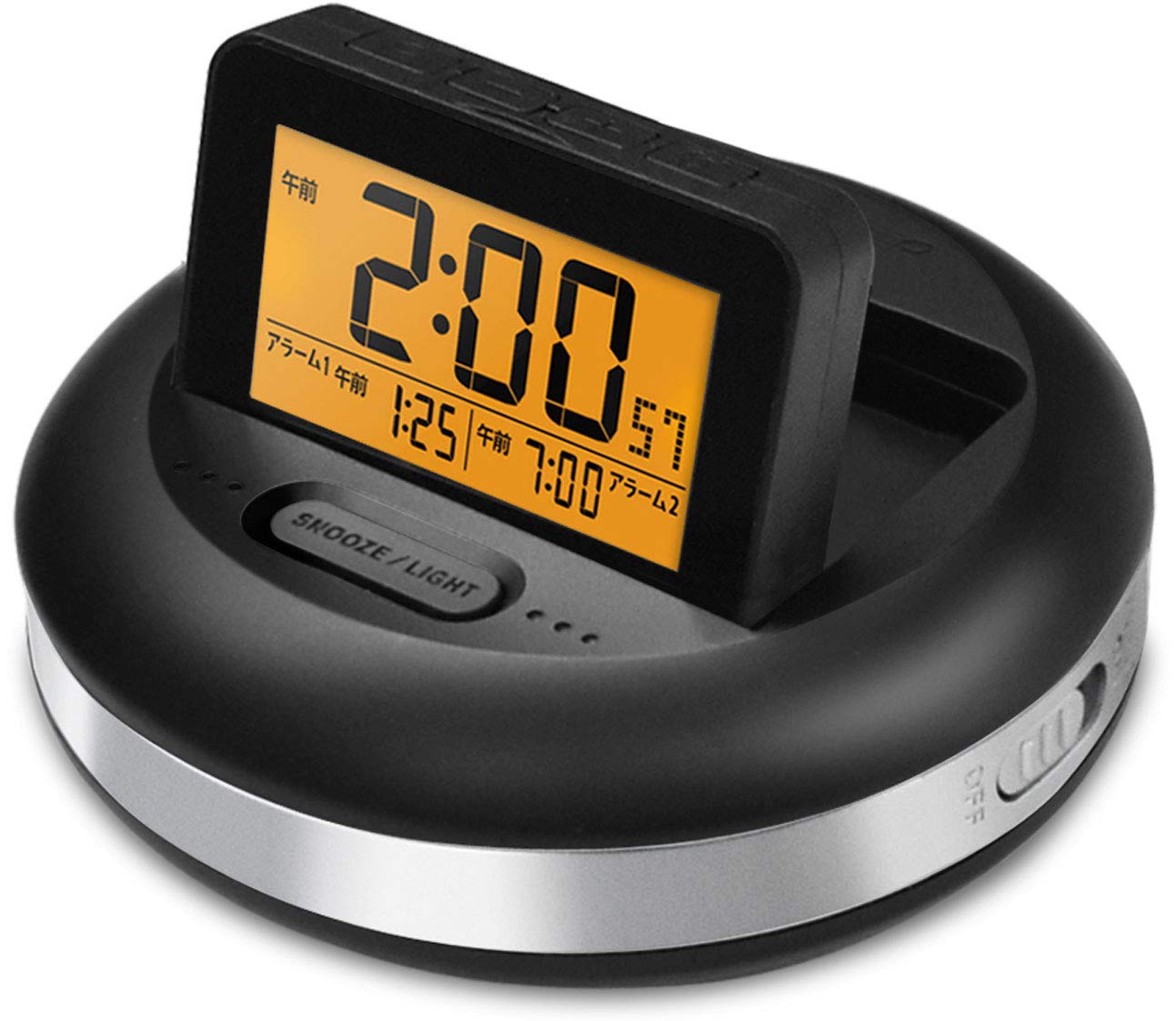 

ADESSO Original Color Alarm Clock, Vibrating, Guaranteed to Wake You Up, Double Alarm, Backlight, Snooze Function, Under-the-Pillow, Black, 1 Piece (x