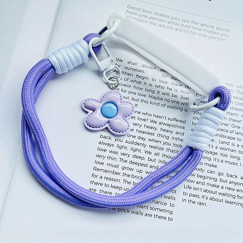 For Stanley Straw Cup Holder Cute Flower Hand-held Lanyard Silicone Cup Sleeve Suitable 6-10cm Caliber Tumblers Cup Accessories