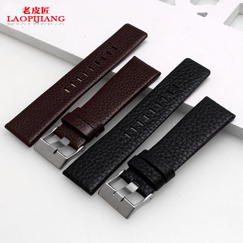 Genuine Leather Watchband for Diesel DZ1405 4323 4344 4427 7257 4283 Watches Pin Buckle Embossed bracelet 24 26 28mm Watch Strap