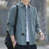 Męska casualowa bawełniana koszula z długim rękawem, odporna na zagniecenia, luźny krój - Modna kurtka do pracy na wiosnę i jesień