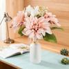 Artificial Flower Dahlia Camellia for Wedding Bridal Bouquet Home Table Garden Party Valentine's Day Wreath Diy Gift Decoration