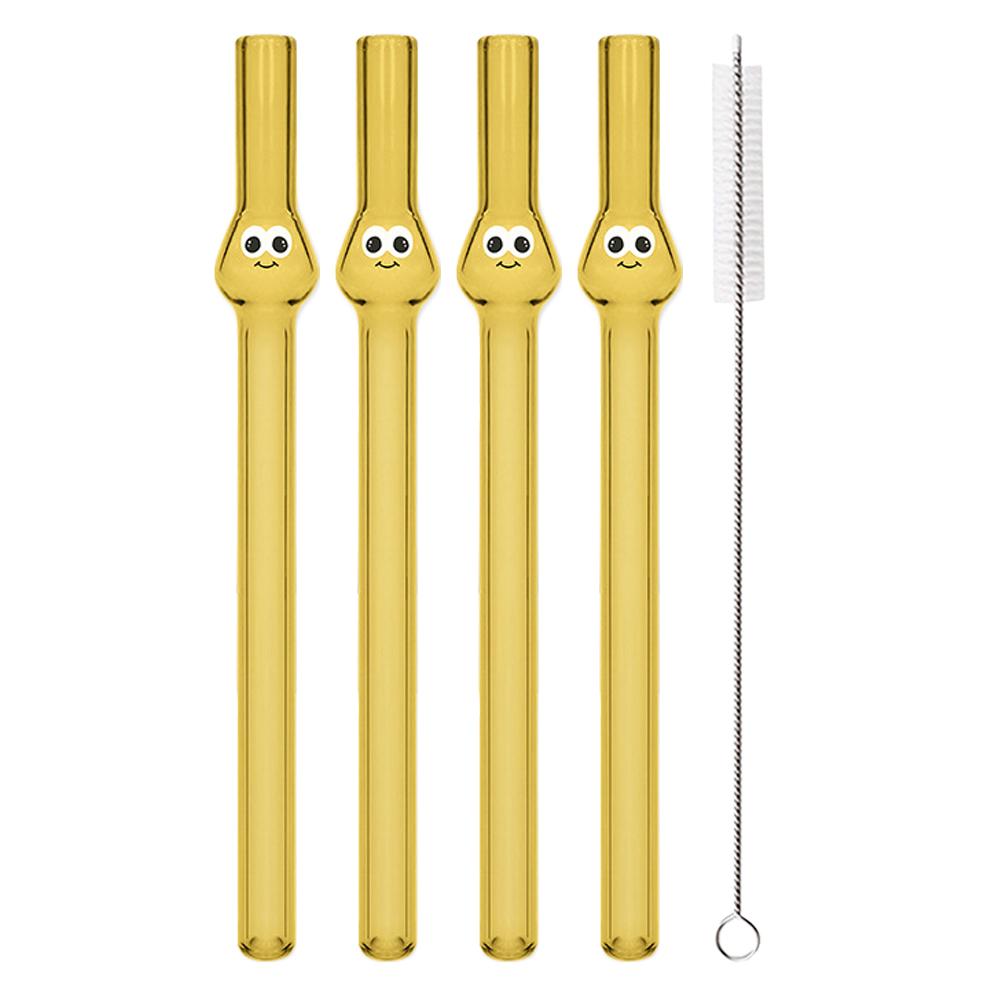 5Pcs Glass Boba Straws Reusable Glass Drinking Straws Wide Clear Straws 12mm Clear Smoothie Straws for Bubble Tea Milkshakes
