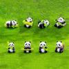 8 st Panda Tårttoppar Miniatyr Djurfigurer för Festdekorationer och DIY Trädgård Krukväxt Hantverk Ornament