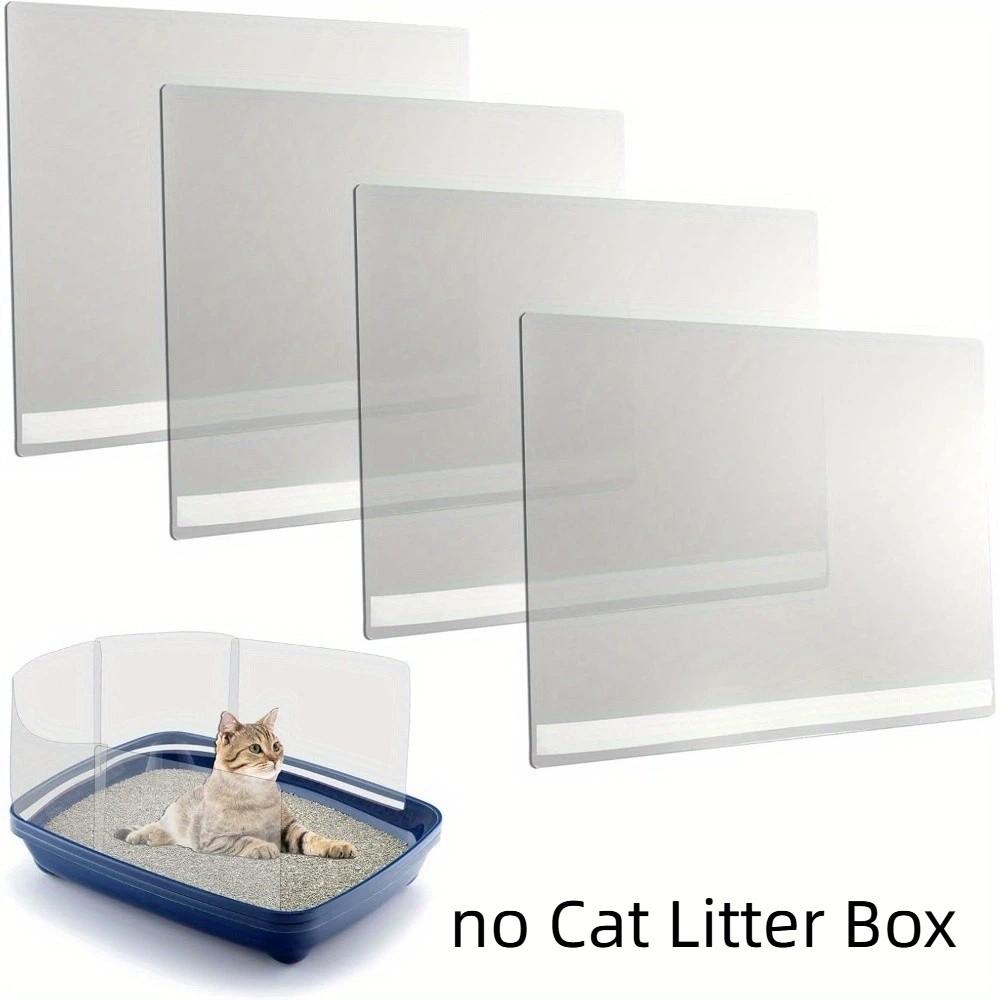 

4Pcs/Set High Sided Litter Box Splash Guard Urine Leakage Enclosure for Open Top Litter Pan no Cat Litter Box