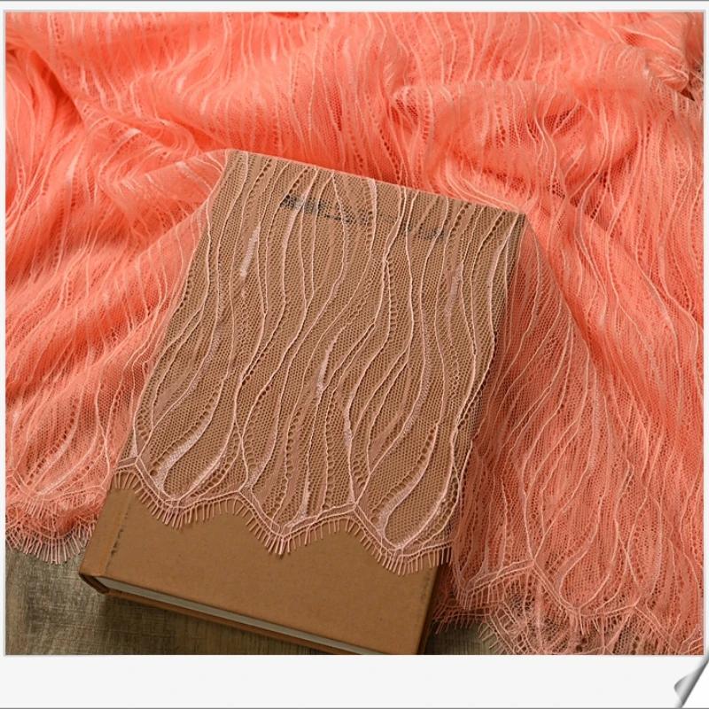1.5x3Meters/Piece Wedding Lace Thin And Soft Wave Pattern Eyelash Lace Fabric DIY Sewing Handmade Wedding Dress Lace Material