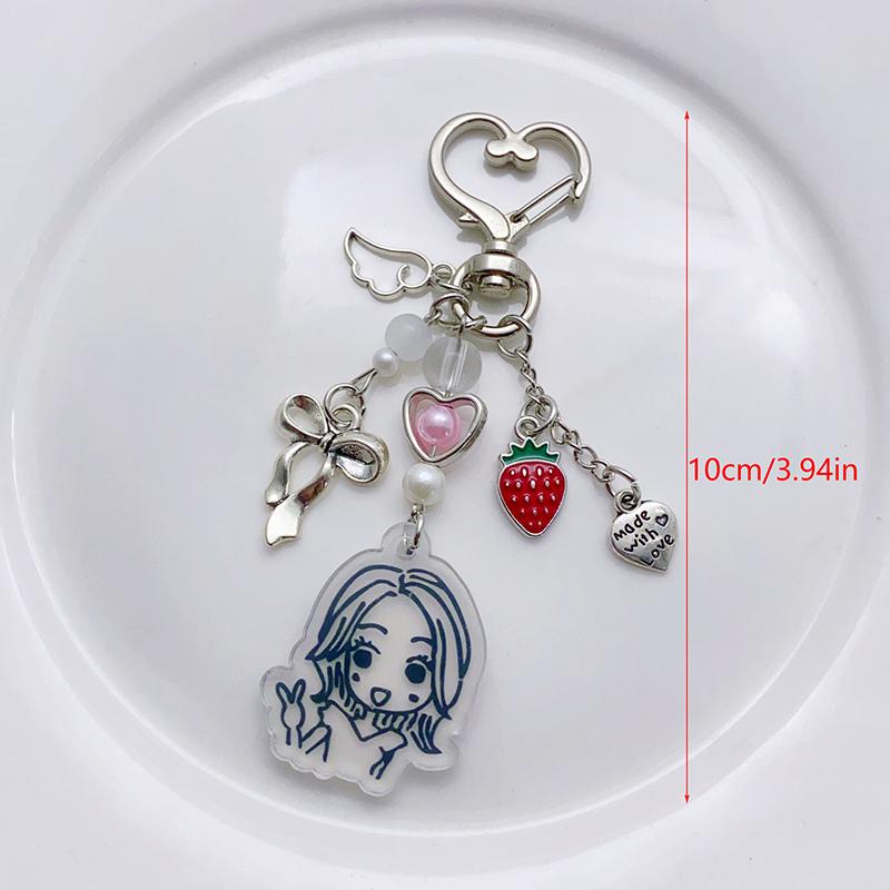 

Брелоки Y2K Nana Hachi Мультяшная Клубника Бас Бисером Брелок Девичий Брелок Подвеска на Сумку Шармы для Камеры Подарки для Девочек